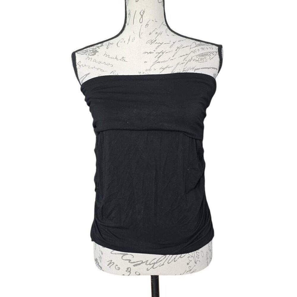 IJeans By Buffalo Women's Size XL Black Ruched Side Foldover Tube Top